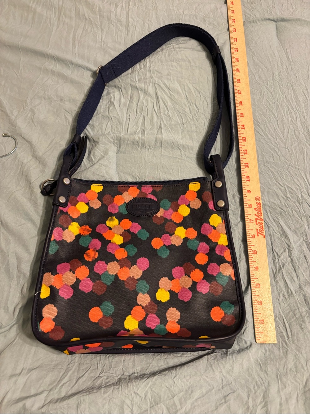 Fossil Colorful Confetti Print Y2K Shoulder Bag Crossbody Purse